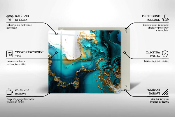 De vidrio templado Abstracción turquesa