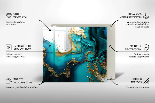 De vidrio templado Abstracción turquesa