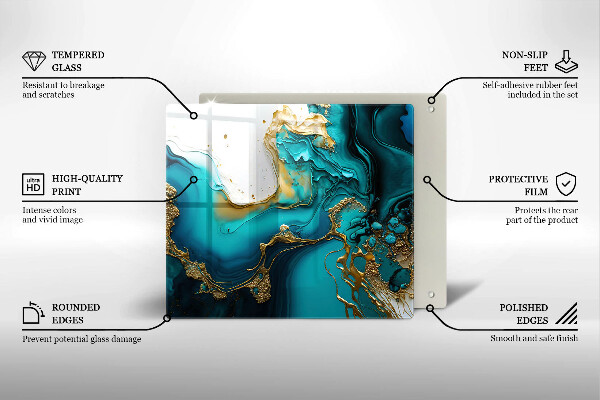 De vidrio templado Abstracción turquesa