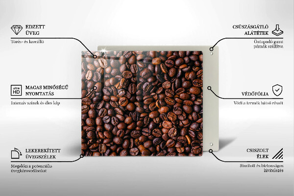 De vidrio templado Granos de café