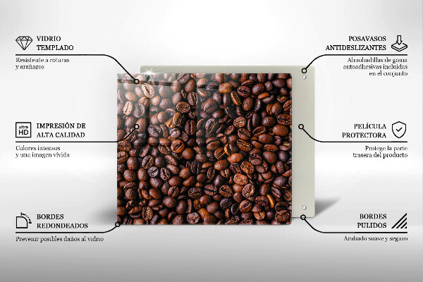De vidrio templado Granos de café