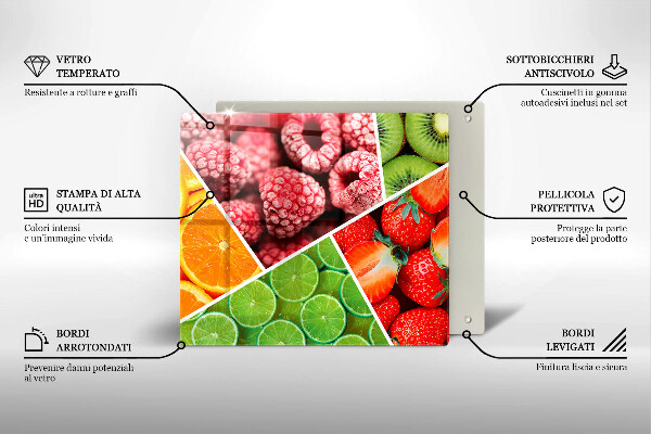 De vidrio templado Frutas coloridas