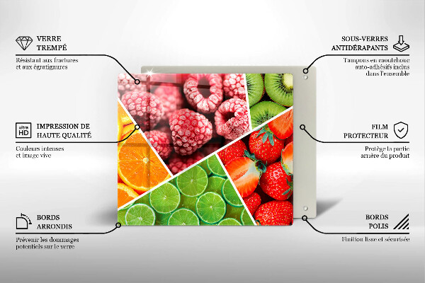 De vidrio templado Frutas coloridas