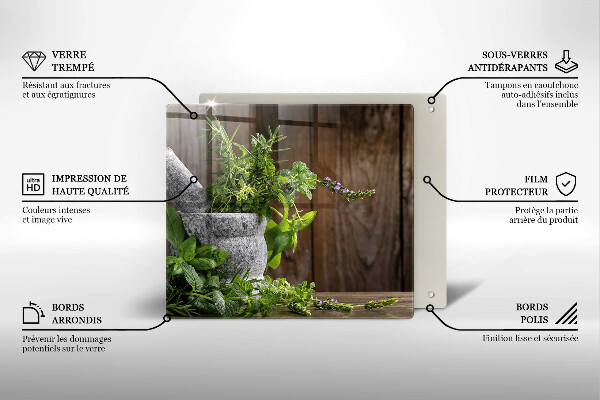 De vidrio templado Hierbas verdes