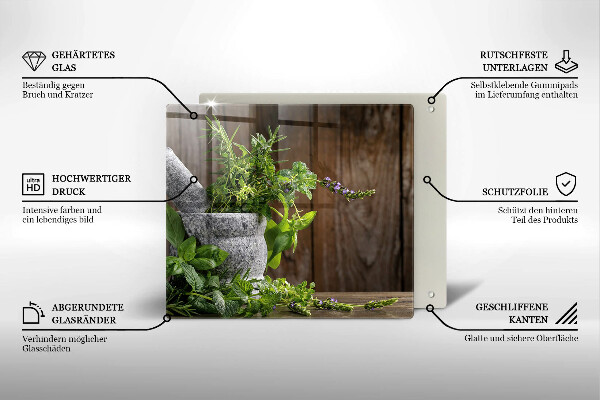 De vidrio templado Hierbas verdes