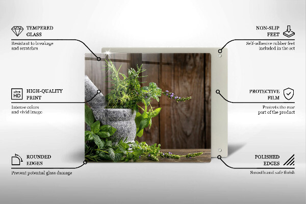 De vidrio templado Hierbas verdes