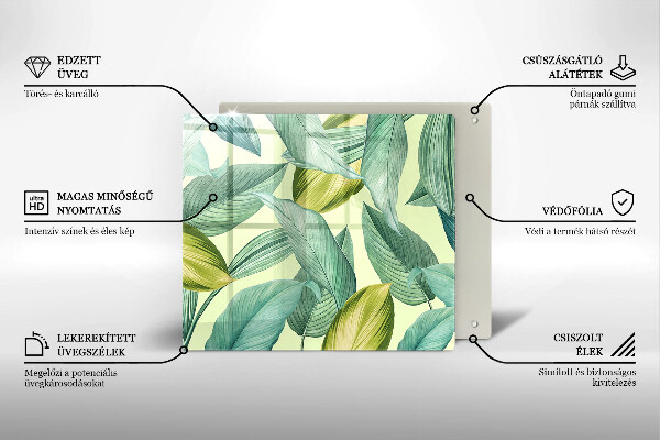 De vidrio templado Hojas tropicales verdes