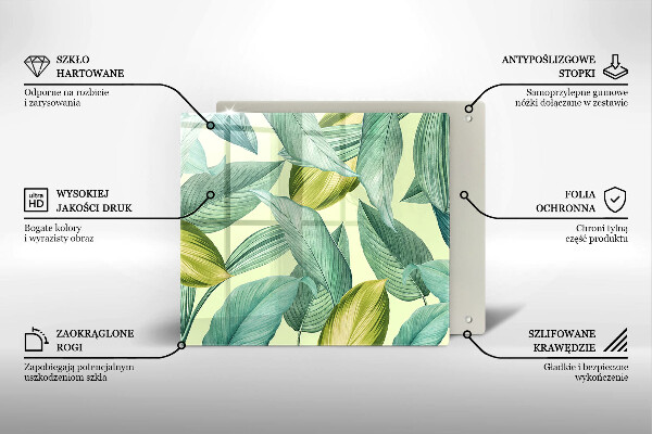 De vidrio templado Hojas tropicales verdes