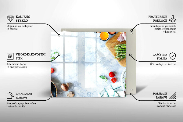 De vidrio templado Ingredientes en la cocina