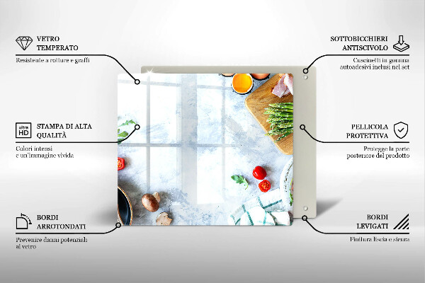 De vidrio templado Ingredientes en la cocina