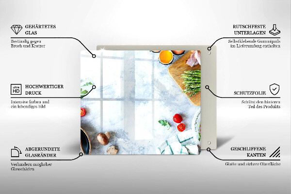 De vidrio templado Ingredientes en la cocina