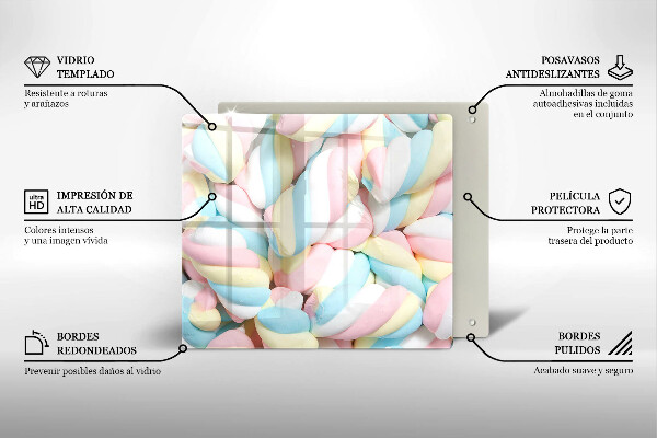 De vidrio templado Malvaviscos coloridos