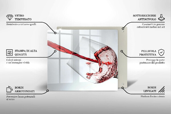 De vidrio templado Vino tinto