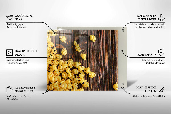 De vidrio templado Pasta en la mesa