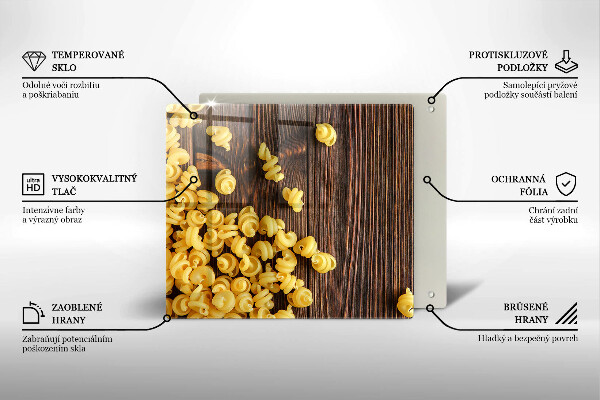 De vidrio templado Pasta en la mesa