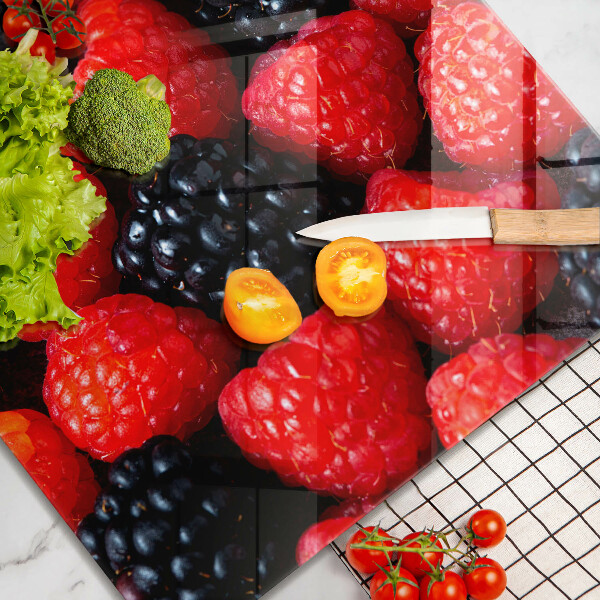 De vidrio templado Frambuesas y moras