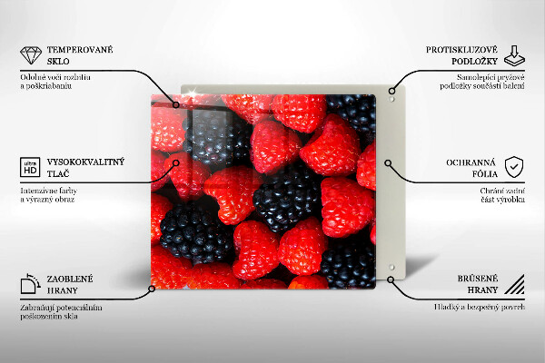 De vidrio templado Frambuesas y moras