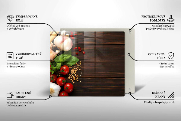 De vidrio templado Verduras en la mesa