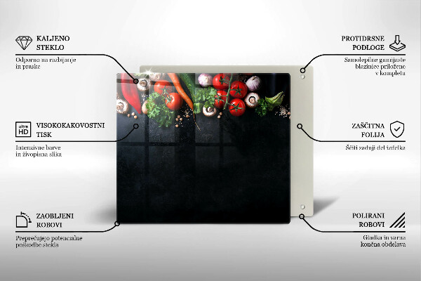 De vidrio templado Verduras coloridas