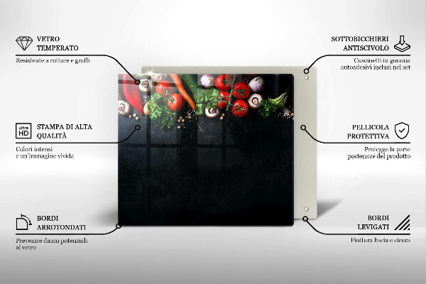 De vidrio templado Verduras coloridas