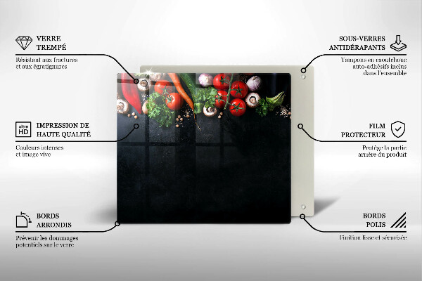 De vidrio templado Verduras coloridas