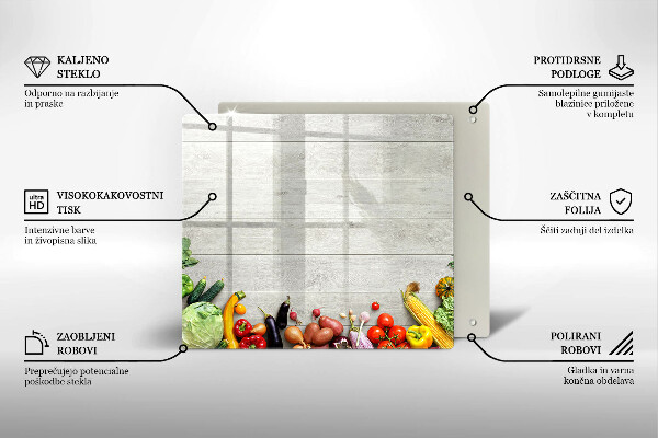 De vidrio templado Verduras en tablas