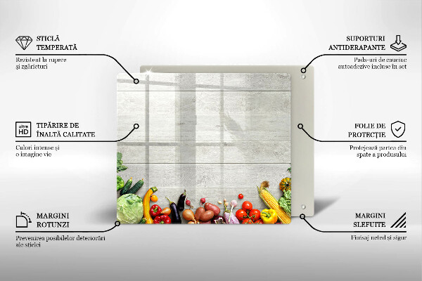 De vidrio templado Verduras en tablas