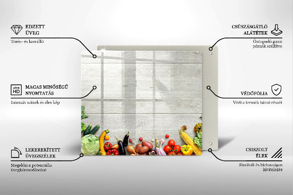 De vidrio templado Verduras en tablas