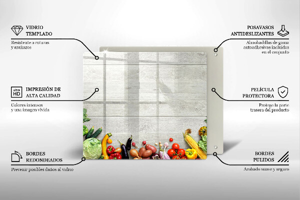 De vidrio templado Verduras en tablas