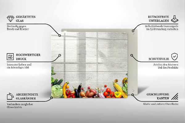 De vidrio templado Verduras en tablas