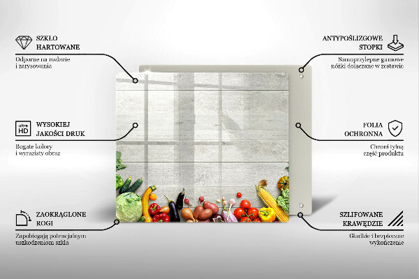 De vidrio templado Verduras en tablas