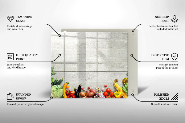 De vidrio templado Verduras en tablas