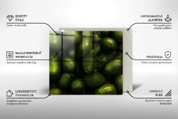 De vidrio templado Fruta de aguacate