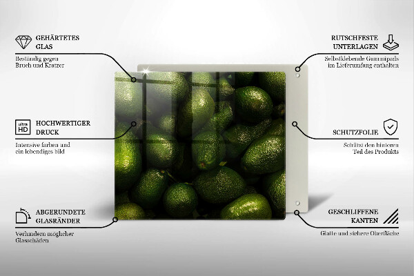 De vidrio templado Fruta de aguacate