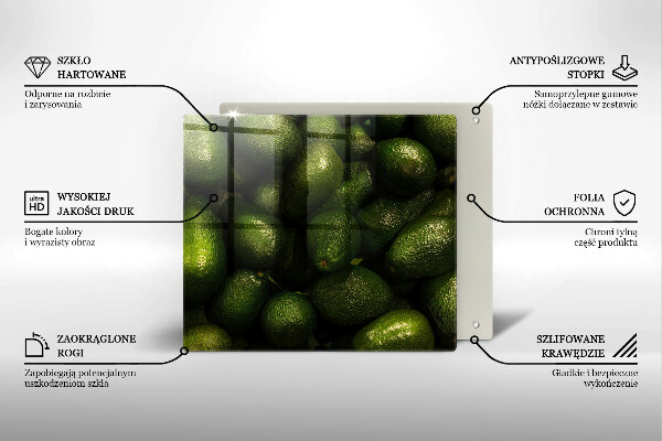 De vidrio templado Fruta de aguacate