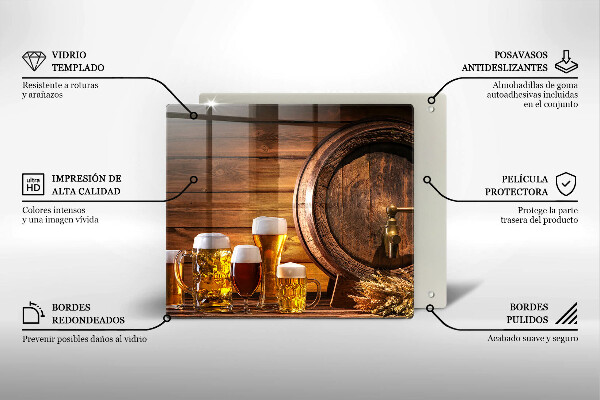 De vidrio templado Barril de cerveza