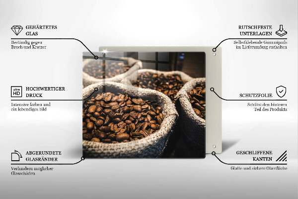 De vidrio templado Bolsas de granos de café