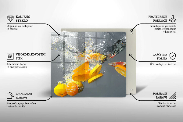 De vidrio templado Limones en agua