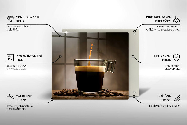 De vidrio templado Vidrio y granos de café