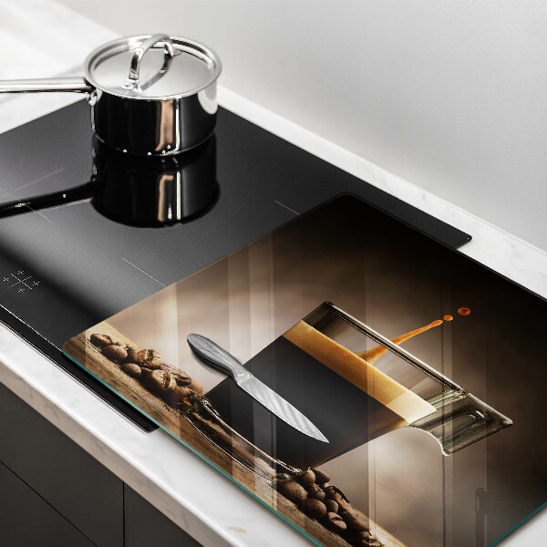 De vidrio templado Vidrio y granos de café