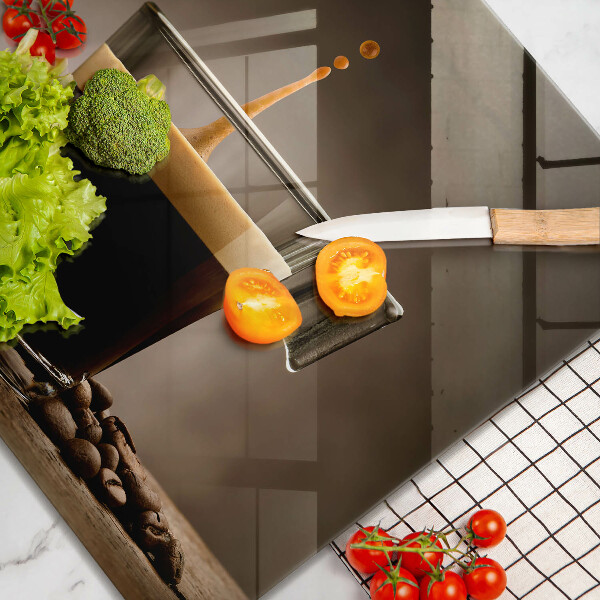 De vidrio templado Vidrio y granos de café