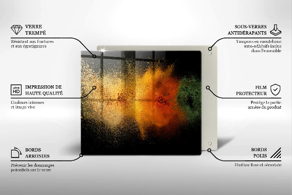 De vidrio templado Especias coloridas