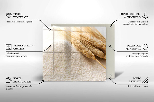 De vidrio templado Harina y espigas de grano