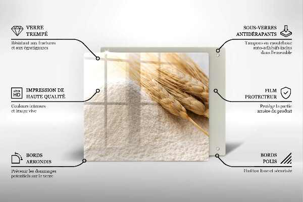 De vidrio templado Harina y espigas de grano