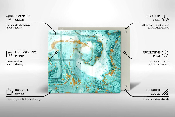 De vidrio templado Abstracción azul