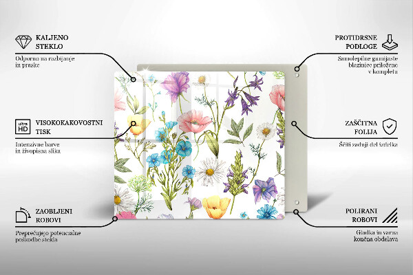 De vidrio templado Ilustración de flores