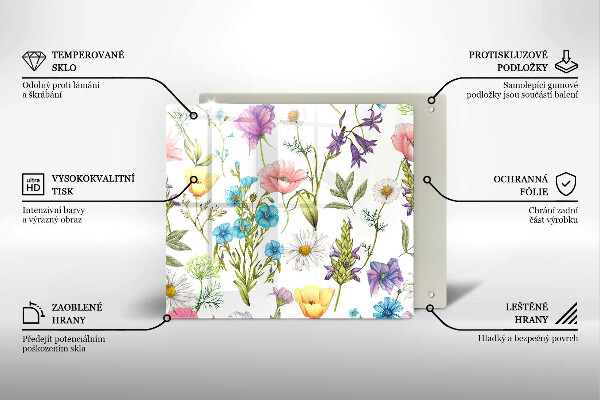 De vidrio templado Ilustración de flores