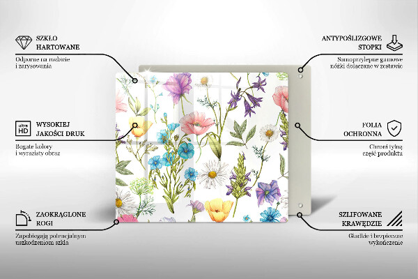 De vidrio templado Ilustración de flores