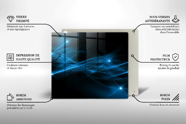 De vidrio templado Humo azul abstracto