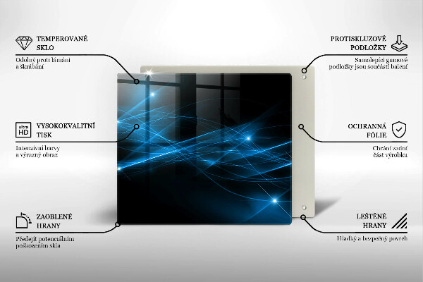 De vidrio templado Humo azul abstracto